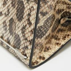 Pre Owned حقيبة بالنسياغا لو ديكس كارتيبل جلد ثعبان بيج بيد علوية