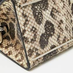 Pre Owned حقيبة بالنسياغا لو ديكس كارتيبل جلد ثعبان بيج بيد علوية