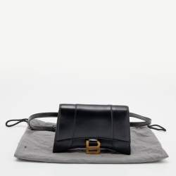 Balenciaga Black Leather Small Hourglass Belt Bag