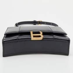 Balenciaga Black Leather Small Hourglass Belt Bag