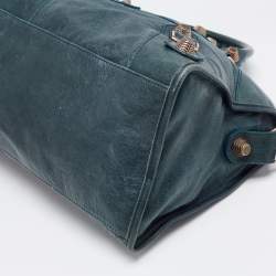 Pre Owned Balenciaga Teal Green Leather GGH Part Time Tote