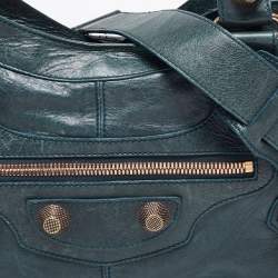 Pre Owned Balenciaga Teal Green Leather GGH Part Time Tote