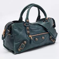 Pre Owned Balenciaga Teal Green Leather GGH Part Time Tote