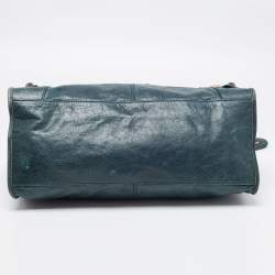 Pre Owned Balenciaga Teal Green Leather GGH Part Time Tote