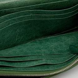 Pre Owned Balenciaga Vert Poker Leather City Flap Continental Wallet