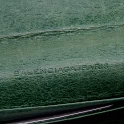 Pre Owned Balenciaga Vert Poker Leather City Flap Continental Wallet