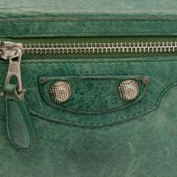 Pre Owned Balenciaga Vert Poker Leather City Flap Continental Wallet