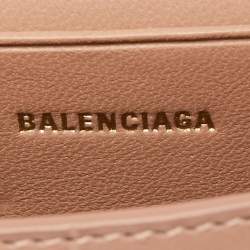 Pre Owned حقيبة بالنسياغا أورغلاس جلد نقش تمساح بيج بسلسلة ميني 