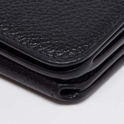 Pre Owned Balenciaga Black Leather Mini Cash Compact Wallet