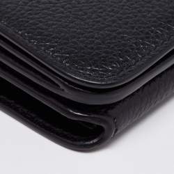 Pre Owned Balenciaga Black Leather Mini Cash Compact Wallet