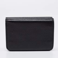 Pre Owned Balenciaga Black Leather Mini Cash Compact Wallet
