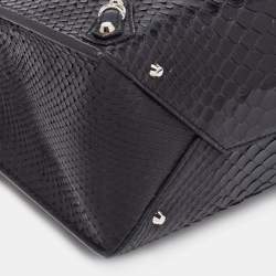 Pre Owned Balenciaga Black Python Mini Papier A4 Tote