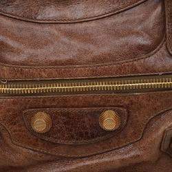 Pre Owned Balenciaga Brown Leather GH City Bag