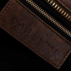 Pre Owned Balenciaga Brown Leather GH City Bag