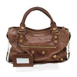 Pre Owned Balenciaga Brown Leather GH City Bag