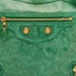 Pre Owned Balenciaga Green Leather Arena GGH Giant 21 Classic Day Bag