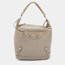 Pre Owned Balenciaga Grey Leather Giant 21 Silver Day Hobo