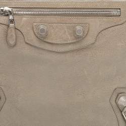 Pre Owned Balenciaga Grey Leather Giant 21 Silver Day Hobo