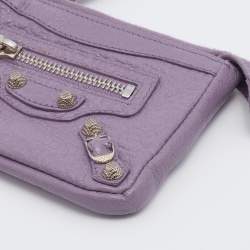 Pre Owned Balenciaga Lilac Leather Classic Porte Monnaie Zippy Coin Purse