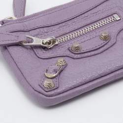 Pre Owned Balenciaga Lilac Leather Classic Porte Monnaie Zippy Coin Purse