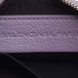 Pre Owned Balenciaga Lilac Leather Classic Porte Monnaie Zippy Coin Purse
