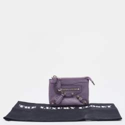 Pre Owned Balenciaga Lilac Leather Classic Porte Monnaie Zippy Coin Purse