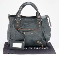 Pre Owned Balenciaga Anthracite Grey Leather Giant 21 Hardware RGH Velo Tote