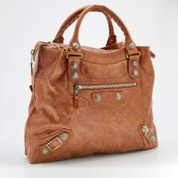 مملوكة مسبقًا حقيبة مستندات بالنسياغا غيانت 21 هاردوار أس جي أتش بريف جلد بني 