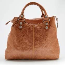 مملوكة مسبقًا حقيبة مستندات بالنسياغا غيانت 21 هاردوار أس جي أتش بريف جلد بني 