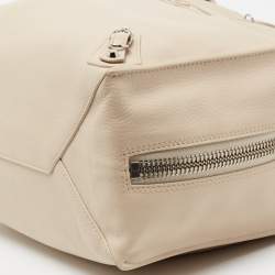 Pre Owned Balenciaga Beige Leather Papier B4 Zip Around Tote