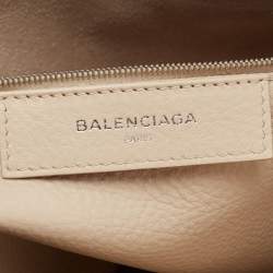 Pre Owned Balenciaga Beige Leather Papier B4 Zip Around Tote