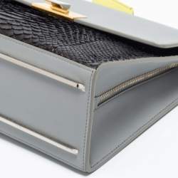 مملوكة مسبقًا Balenciaga Tri Color Leather and Python Le Dix Cartable Top Handle Bag