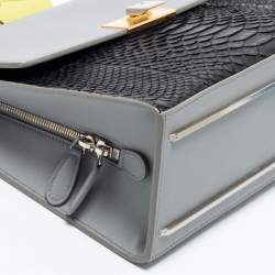 مملوكة مسبقًا Balenciaga Tri Color Leather and Python Le Dix Cartable Top Handle Bag