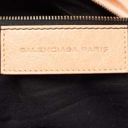 Pre Owned Balenciaga Peach Leather Day Bag