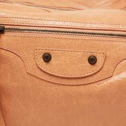 Pre Owned Balenciaga Peach Leather Day Bag