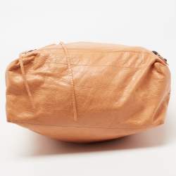 Pre Owned Balenciaga Peach Leather Day Bag