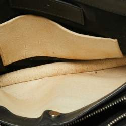 Pre Owned Balenciaga White/Black Canvas and Leather Medium Navy Pouch Crossbody Bag