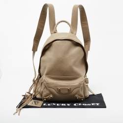 Pre Owned Balenciaga Beige Leather Classic Backpack