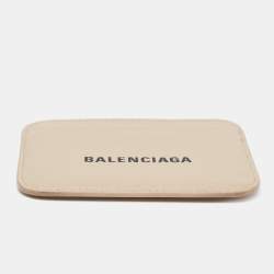 Pre Owned Balenciaga Beige Leather Everyday Card Holder 