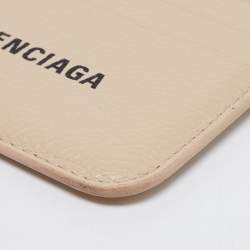 Pre Owned Balenciaga Beige Leather Everyday Card Holder 