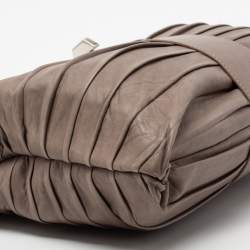 Pre Owned حقيبة بيد علوية بالنسياغا سيرش سويدي وجلد بطيات رصاصي