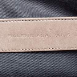 Pre Owned حقيبة بيد علوية بالنسياغا سيرش سويدي وجلد بطيات رصاصي