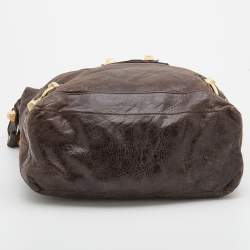 Pre Owned Balenciaga Brown Leather Giant 21 Gold Day Bag