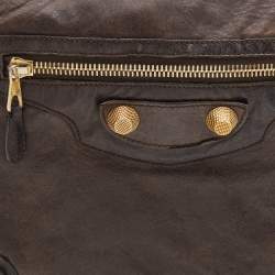 Balenciaga Brown Leather Giant 21 Gold Day Bag