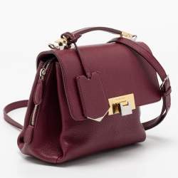 Pre Owned حقيبة بالنسياغا لو ديكس جلد عنابي يد علوية