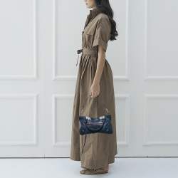 Pre Owned Balenciaga Blue Leather Classic First Tote