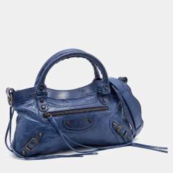 Pre Owned Balenciaga Blue Leather Classic First Tote