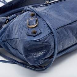 Pre Owned Balenciaga Blue Leather Classic First Tote