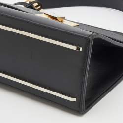 Pre Owned حقيبة بالنسياغا لو ديكس كارتيبل جلد سوداء بيد علوية