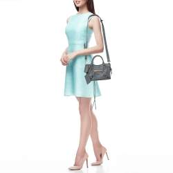 مملوكة مسبقًا حقيبة بالنسياغا ميني كلاسيك جلد رصاصي أردوازي حواف ميتاليك